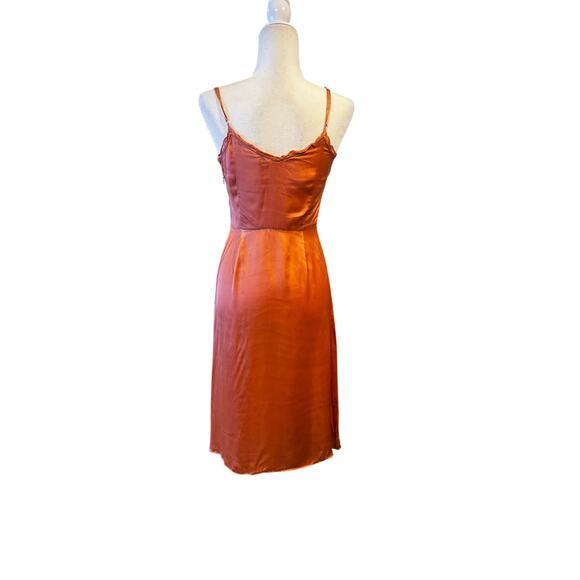 WILFRED Rust Orange Cupro Slip Dress Size 2 - Picture 3 of 7